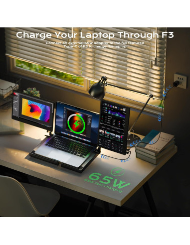 Monitor Portátil Doble 14'' FHD IPS SMISEACOW 1080P