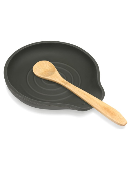 Soporte de Cuchara de Silicona VanlonPro Negro 15x13 cm Soporte de Cuchara de Silicona VanlonPro Negro 15x13 cm