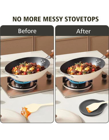 Soporte de Cuchara de Silicona VanlonPro Negro 15x13 cm