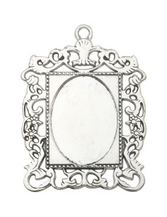 20 Bandejas de Colgante Ovaladas 18x25mm Bronce y Plata 2