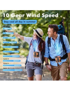 Ventilador Personal de Cintura Dreamy Cubby F83 10 Velocidades 2