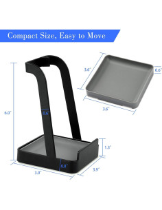 Soporte para tapa de olla NiHome negro, utensilio multifuncional 2