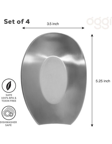 Soporte para cucharas OGGI - Set de 4 - Acero inoxidable