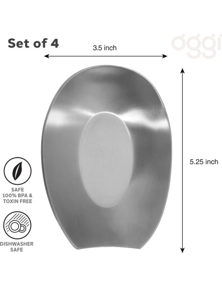 Soporte para cucharas OGGI - Set de 4 - Acero inoxidable