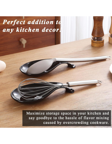 Soporte para cucharas de plástico ReaNea 4 piezas negro