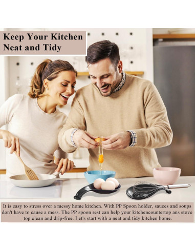 Soporte para cucharas de plástico ReaNea 4 piezas negro