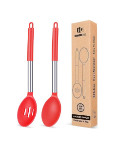 Paquete de 2 Cucharas de Silicona Grande BUNDLEPRO - Antiadherente y Resistente al Calor