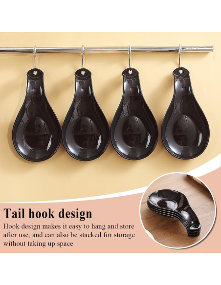 Soporte para cucharas de plástico ReaNea 4 piezas negro