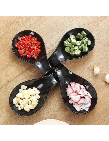 Soporte para cucharas de plástico ReaNea 4 piezas negro