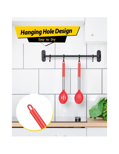 Paquete de 2 Cucharas de Silicona Grande BUNDLEPRO - Antiadherente y Resistente al Calor