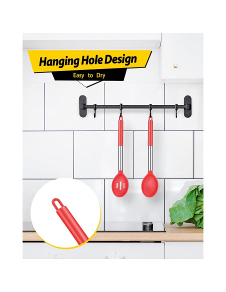 Paquete de 2 Cucharas de Silicona Grande BUNDLEPRO - Antiadherente y Resistente al Calor