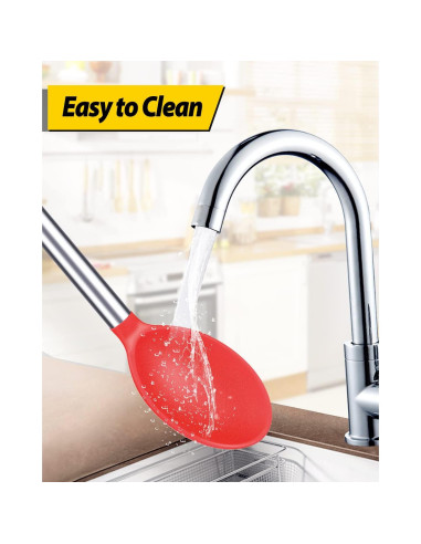 Paquete de 2 Cucharas de Silicona Grande BUNDLEPRO - Antiadherente y Resistente al Calor