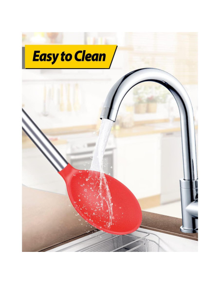 Paquete de 2 Cucharas de Silicona Grande BUNDLEPRO - Antiadherente y Resistente al Calor