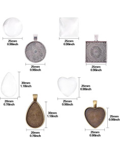 Bandejas de Colgante Glarks 48 Piezas 4 Estilos DIY Joyería 2