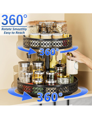 Organizador Giratorio de 2 Niveles OVICAR 30,48 cm Negro