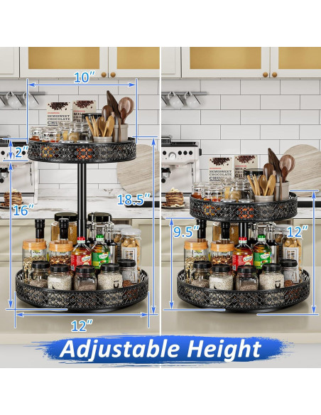 Organizador Giratorio de 2 Niveles OVICAR 30,48 cm Negro Organizador Giratorio de 2 Niveles OVICAR 30,48 cm Negro