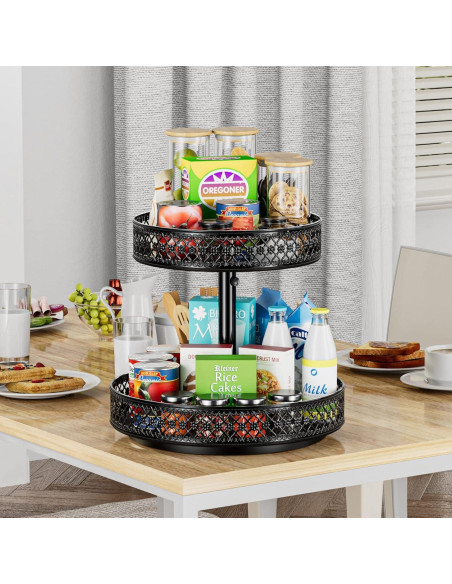 Organizador Giratorio de 2 Niveles OVICAR 30,48 cm Negro Organizador Giratorio de 2 Niveles OVICAR 30,48 cm Negro