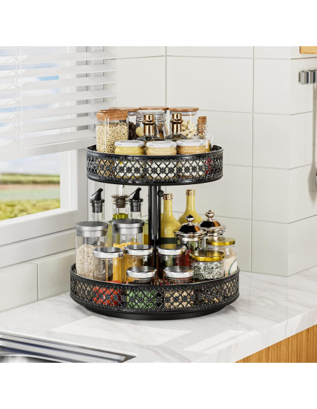 Organizador Giratorio de 2 Niveles OVICAR 30,48 cm Negro Organizador Giratorio de 2 Niveles OVICAR 30,48 cm Negro