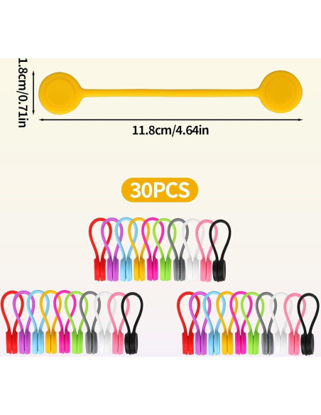 30 Correas Magnéticas Reutilizables Tinoaly para Organizar Cables 30 Correas Magnéticas Reutilizables Tinoaly para Organizar Cables