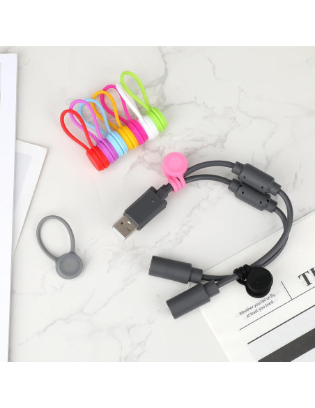 30 Correas Magnéticas Reutilizables Tinoaly para Organizar Cables 30 Correas Magnéticas Reutilizables Tinoaly para Organizar Cables