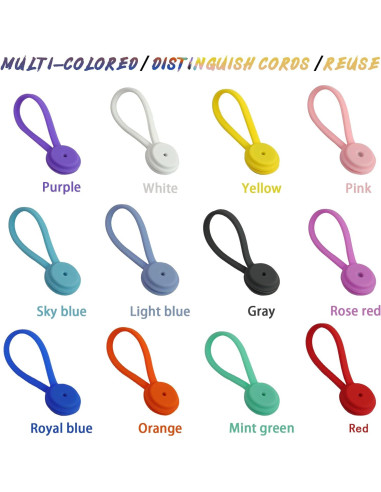 Paquete de 12 Sujetadores Magnéticos Motiloo de Silicona