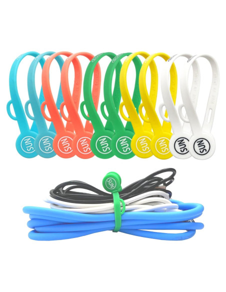 Organizadores Magnéticos de Cables SUNFICON 10 Pcs Multicolor