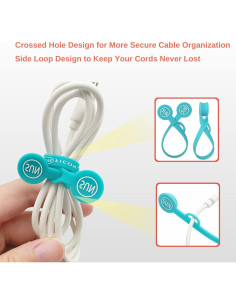 Organizadores Magnéticos de Cables SUNFICON 10 Pcs Multicolor 2