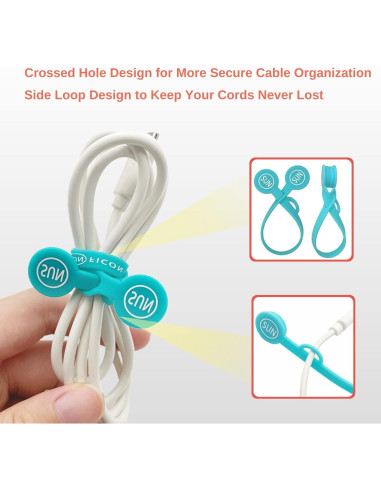 Organizadores Magnéticos de Cables SUNFICON 10 Pcs Multicolor