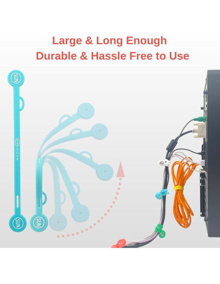 Organizadores Magnéticos de Cables SUNFICON 10 Pcs Multicolor