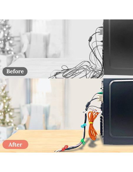 Organizadores Magnéticos de Cables SUNFICON 10 Pcs Multicolor