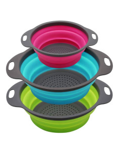 Juego de coladores colapsables QiMH 3 piezas silicona