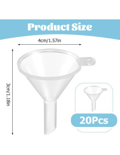 20 Embudos Mini de Cocina AHQiZFX Plástico Transparente 2
