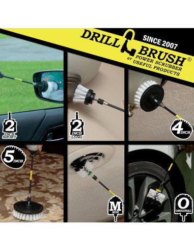 Kit de limpieza automotriz Drillbrush 7 piezas - Cepillos suaves
