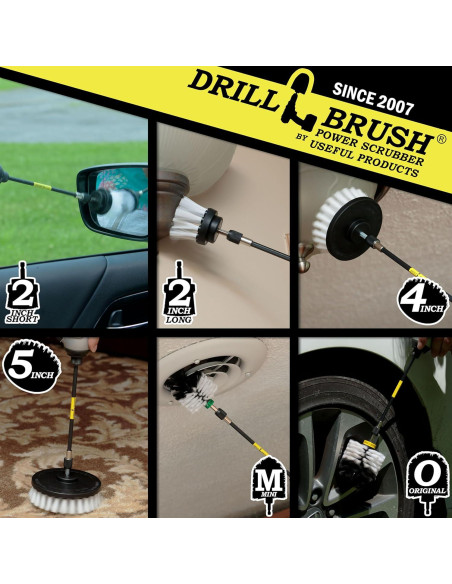 Kit de limpieza automotriz Drillbrush 7 piezas - Cepillos suaves