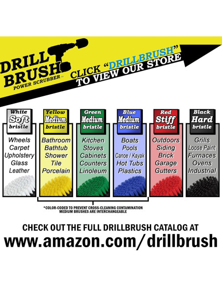 Kit de limpieza automotriz Drillbrush 7 piezas - Cepillos suaves