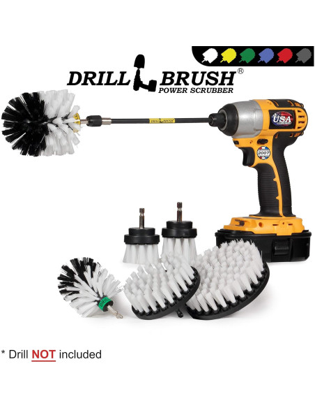 Kit de limpieza automotriz Drillbrush 7 piezas - Cepillos suaves
