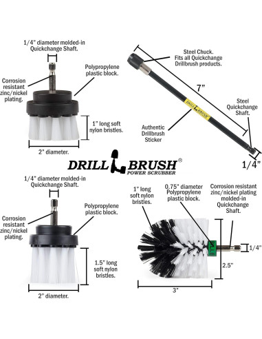 Kit de limpieza automotriz Drillbrush 7 piezas - Cepillos suaves