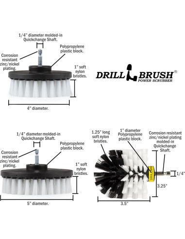 Kit de limpieza automotriz Drillbrush 7 piezas - Cepillos suaves