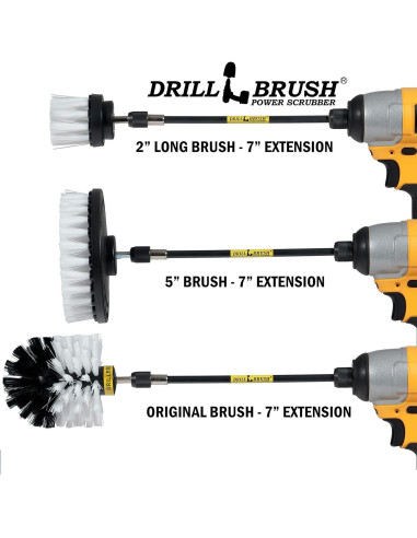 Kit de limpieza automotriz Drillbrush 7 piezas - Cepillos suaves
