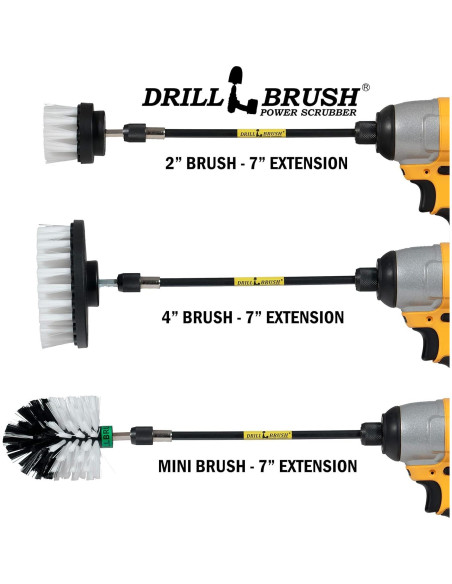 Kit de limpieza automotriz Drillbrush 7 piezas - Cepillos suaves