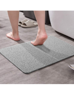 Alfombra de Baño Antideslizante Asvin 60x40 cm PVC Gris 2