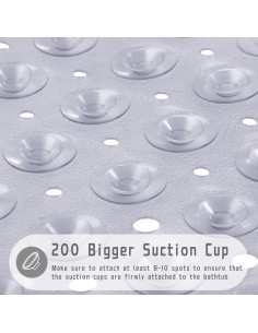 Alfombrilla de Ducha Antideslizante Yimobra 101,6 x 40,6 cm Gris 2