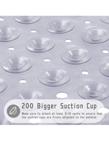 Alfombrilla de Ducha Antideslizante Yimobra 101,6 x 40,6 cm Gris