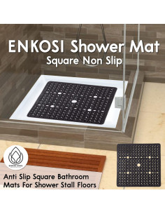 Alfombrilla de Ducha Antideslizante ENKOSI 68,58 cm Cuadrada 2