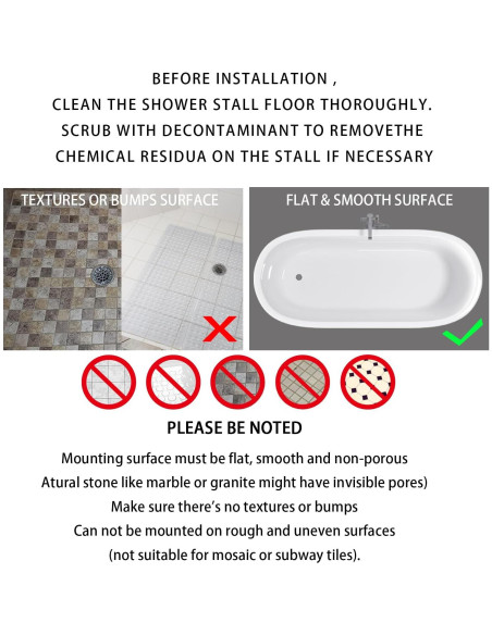 Alfombrilla de Ducha Antideslizante Yimobra 101,6 x 40,6 cm Gris