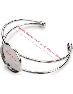 Bandeja de Cabochón Redonda Ajustable MIAO JIN 10 Pcs Plata 2