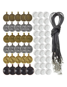 Conjunto de Joyería DIY ROYHOO 90 Piezas - 30 Bandejas, 30 Cabochones y Cadenas