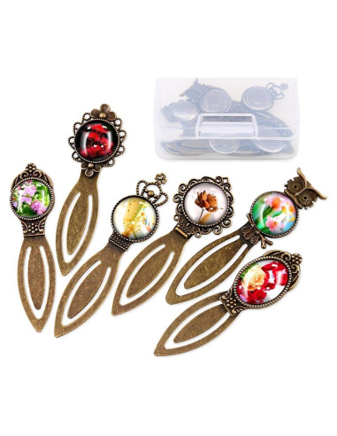 Conjunto de 12 Marcadores de Página de Bronce Antiguo Glarks