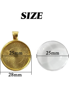 Conjunto de Joyería DIY ROYHOO 90 Piezas - 30 Bandejas, 30 Cabochones y Cadenas 2