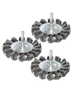 Kit de cepillos de alambre trenzado Yutnqin 3 piezas 8 cm